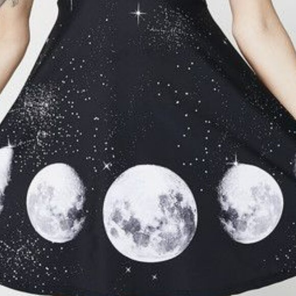 Rat Baby/Too Fast Phases Of The Moon Occult Star Skater Dress - Picture 2 of 9
